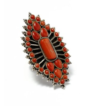 Anillo Plata y Corales Rojos