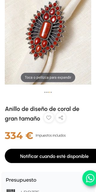 Anillo Plata y Corales Rojos