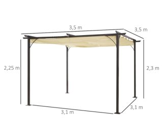 Pérgola Metal Beige 3.5x3.5m