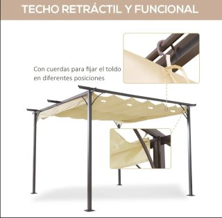 Pérgola Metal Beige 3.5x3.5m