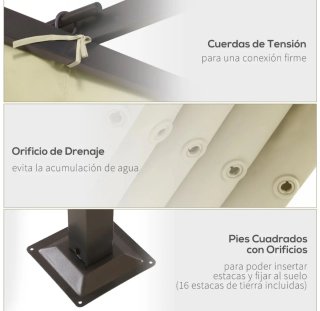Pérgola Metal Beige 3.5x3.5m