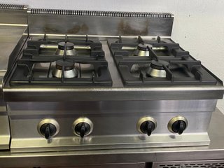 Cocina industrial 4 fuegos acero inoxidable