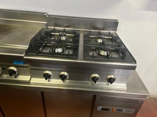 Cocina industrial 4 fuegos acero inoxidable