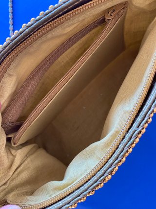 Bolso bandolera de fiesta (malla metálica dorada)