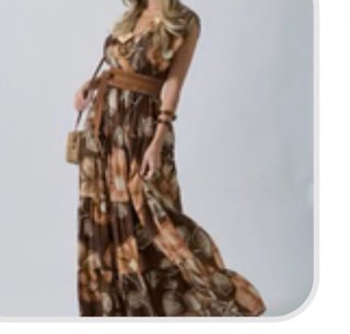 Vestito lungo floreale marrone