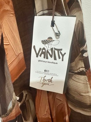Vestito lungo floreale marrone