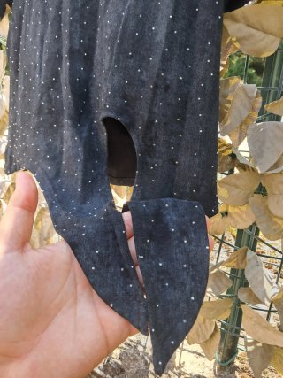 Maglia Nera Effetto Suede con Strass taglia M