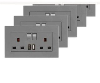 Enchufe doble con 2 USB y vcd