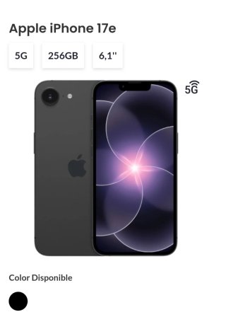 iPhone 17e 256GB Negro Nuevo