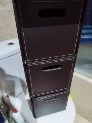 Cajonera de cuero marrón