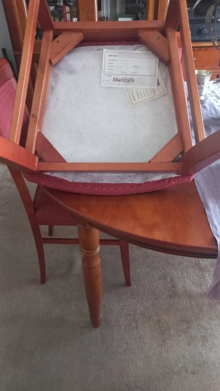 6 Sillas de comedor de madera y tela