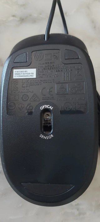 Mouse Ottico Cablato HP USB Nero