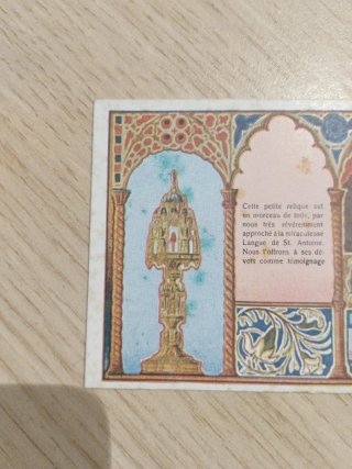 Estampa religiosa San Antonio de Padua años 50's.