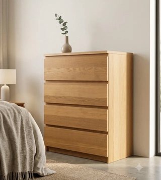 Cómoda Ikea MALM 4 cajones roble