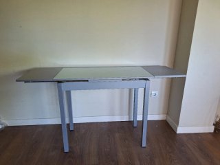 Mesa de cocina extensible gris