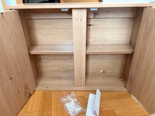 Mueble de baño madera y cristal