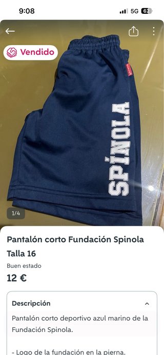 Pantalón corto Fundación Spinola Talla 16