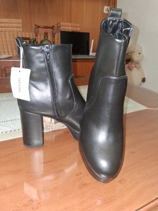 Botines Lefties Negros Tacón Plataforma