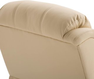 Poltrona Relax Massaggiante con Reclinazione Regolabile e 8 Punti Vibranti e Riscaldanti, Poltrona Elettrica Girevole a 360° con Telecomando, in Pelle Sintetica e Acciaio, Beige