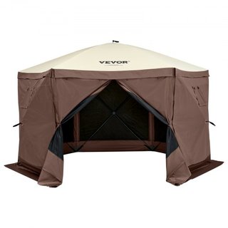 Tenda Gazebo Pieghevole, Tenda Schermo Pieghevole a 6 Lati, Rifugio Solare con 6 Tende Privacy Rimuovibili e Finestre a Maglia, Tenda Schermo a Configurazione Rapida 12.5x12.5FT...