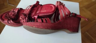 Sandalias Aguado Piel Talla 40 Rojas