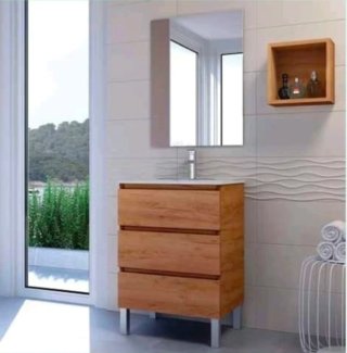 Mueble De Baño Moderno Lavabo Espejo Incluido