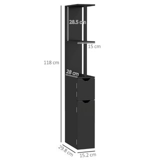 Colonna Bagno con 2 Ripiani e 2 Armadietti, Mobile