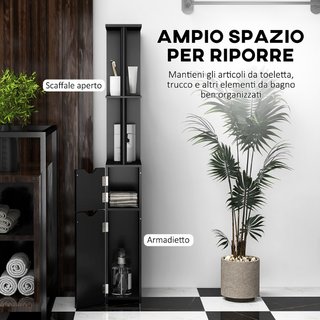 Colonna Bagno con 2 Ripiani e 2 Armadietti, Mobile