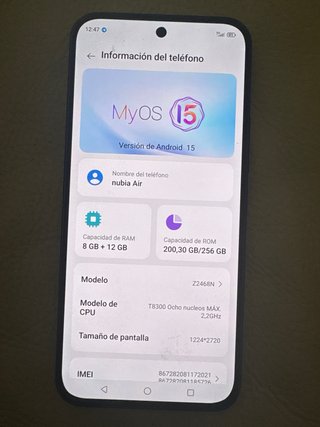 ZTE Nubia Air 5G 256GB Negro