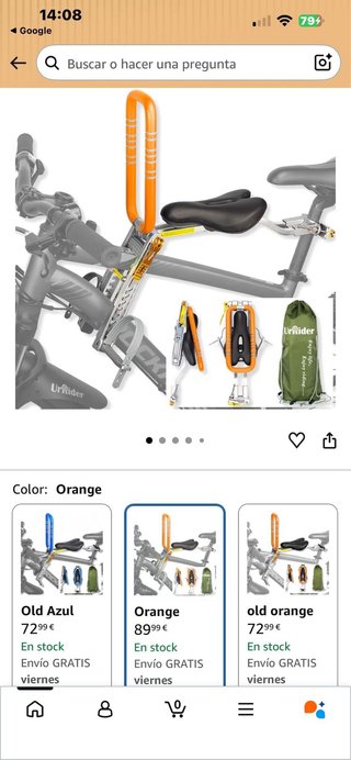 Asiento delantero bici infantil UrRider