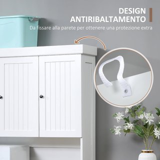 Credenza de Cocina Alta con Armarios, Cajón y Encimera para Microondas, Mueble de Despensa Estrecho con Puertas y Estantes Regulables, para Sala de Estar, Comedor, 101X39X180Cm, Blanco