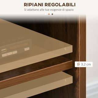 Mobile Porta TV fino 65" con 2 Armadietti e 2 Vani