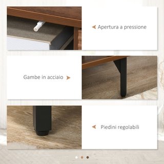 Mobile Porta TV fino 65" con 2 Armadietti e 2 Vani