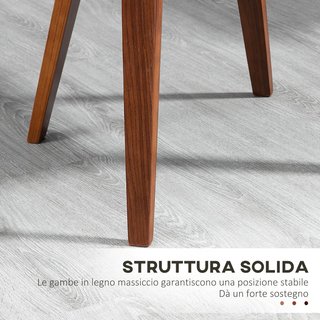 Juego de 2 Sillas de Comedor en Piel Sintética con Respaldo, Patas de Madera de Álamo, Silla para Cocina, Sala de Estar, Dormitorio, Oficina, Estilo Retro, Estilo Vintage, Negro