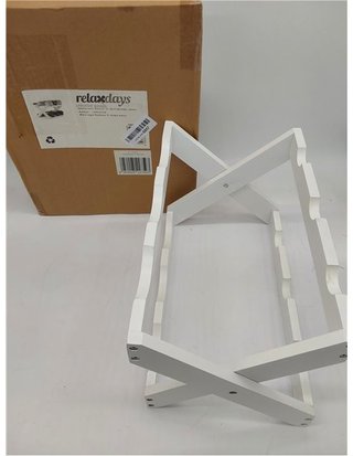 Relaxdays - 22 x 36 x 20 cm Botellero Vino 6 Botellas Plegable en Forma de X - Bambú - Blanco