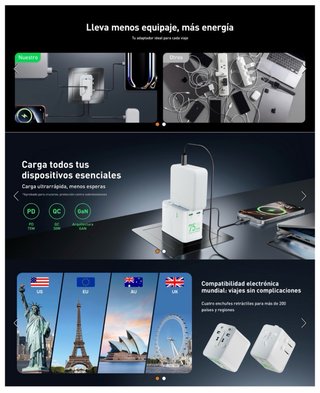 NUEVO! Adaptador Viaje Universal 75W