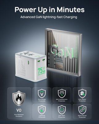 NUEVO! Adaptador Viaje Universal 75W