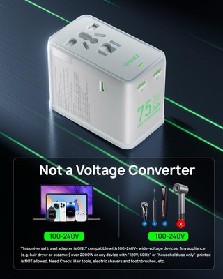 NUEVO! Adaptador Viaje Universal 75W