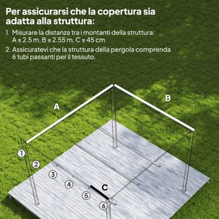 Tettuccio di Ricambio per Gazebo 3x3 m con 10 Fori