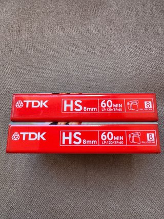 Lote 2 Cintas Video8 TDK HS 60 MIN Nuevas