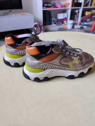 Sneakers Hogan donna argento arancio tg 37