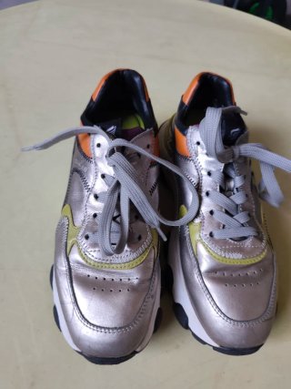 Sneakers Hogan donna argento arancio tg 37
