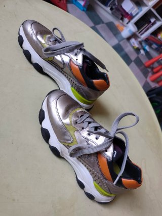 Sneakers Hogan donna argento arancio tg 37