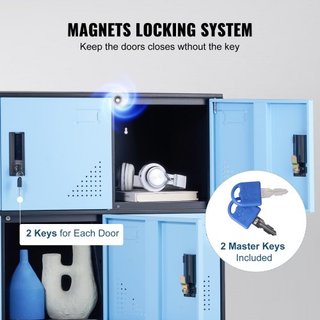 Taquilla de Metal para Empleados, Armario de Almacenamiento de 9 Puertas con Ranura para Tarjeta, Taquillas para Empleados con Llaves, Capacidad de Carga de 66 lbs, Taquillas de Almacenamiento par...