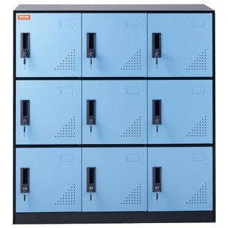 Taquilla de Metal para Empleados, Armario de Almacenamiento de 9 Puertas con Ranura para Tarjeta, Taquillas para Empleados con Llaves, Capacidad de Carga de 66 lbs, Taquillas de Almacenamiento par...