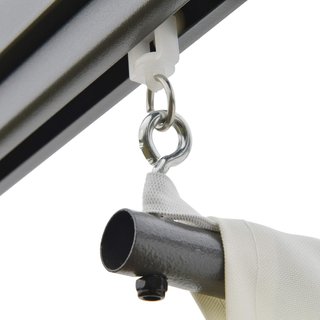 Gazebo Pergola 3X3M De Jardín en Metal Con Techo Deslizante Blanco Crema, Pergola De Jardín a Pared