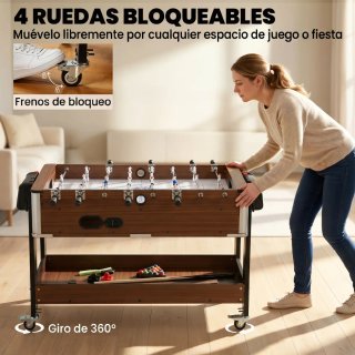 Mesa Multijuegos 3 en 1 con Ruedas