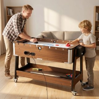 Mesa Multijuegos 3 en 1 con Ruedas