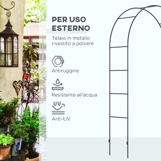 Arco per Rampicanti in Metallo per Giardino ed Est