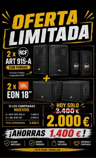 Pack RCF ART 915-A y JBL EON 18